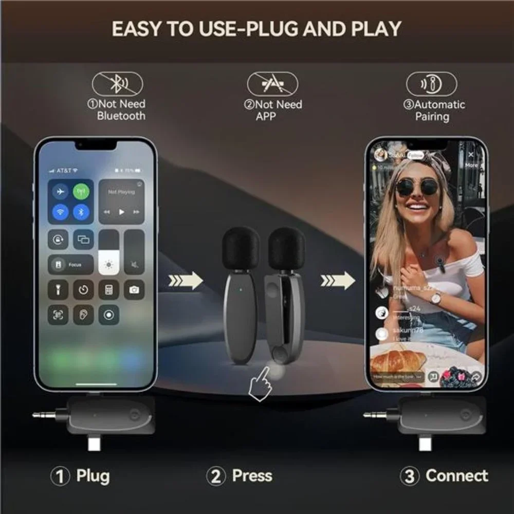 Wireless Lavalier Microphone,Professional Microphones ,with Noise Reduction